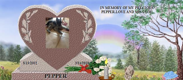 PEPPER's Rainbow Bridge Pet Loss Memorial Residency Image