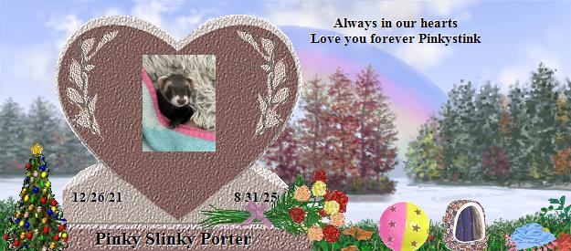 Pinky Slinky Porter's Rainbow Bridge Pet Loss Memorial Residency Image