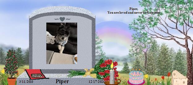 Piper's Rainbow Bridge Pet Loss Memorial Residency Image