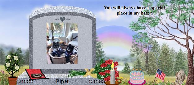 Piper's Rainbow Bridge Pet Loss Memorial Residency Image