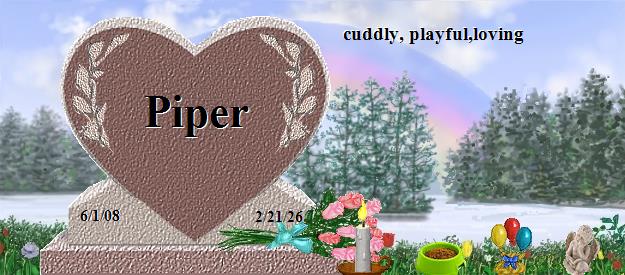 Piper's Rainbow Bridge Pet Loss Memorial Residency Image