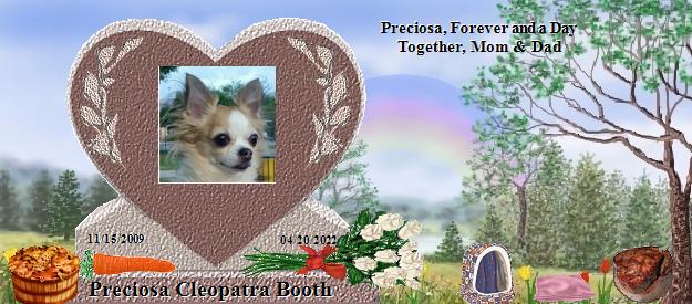 Preciosa Cleopatra Booth's Rainbow Bridge Pet Loss Memorial Residency Image