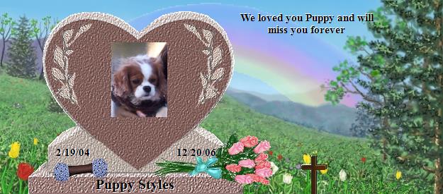 Puppy Styles's Rainbow Bridge Pet Loss Memorial Residency Image