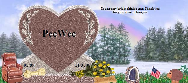 PeeWee's Rainbow Bridge Pet Loss Memorial Residency Image