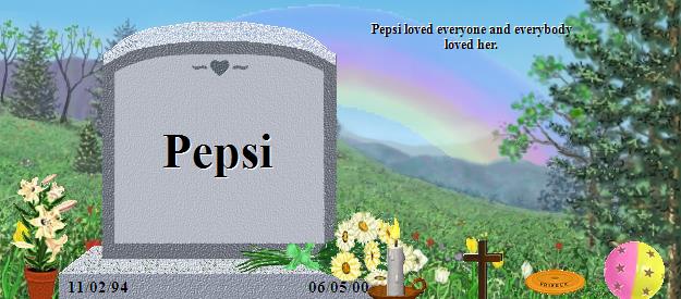 Pepsi's Rainbow Bridge Pet Loss Memorial Residency Image