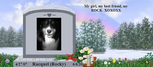 Racquel (Rocky)'s Rainbow Bridge Pet Loss Memorial Residency Image