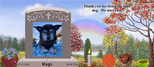 Rags's Rainbow Bridge Pet Loss Memorial Residency Image