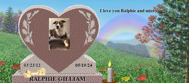 RALPHIE GILLIAM's Rainbow Bridge Pet Loss Memorial Residency Image