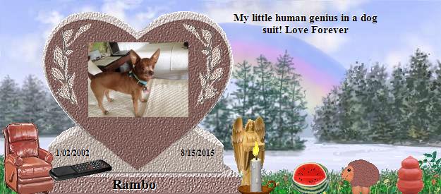 Rambo's Rainbow Bridge Pet Loss Memorial Residency Image