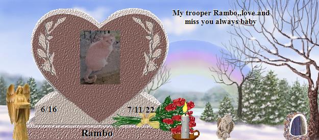 Rambo's Rainbow Bridge Pet Loss Memorial Residency Image