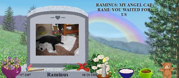 Raminus's Rainbow Bridge Pet Loss Memorial Residency Image