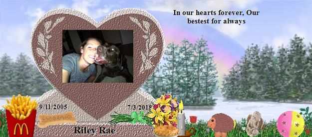 Riley Rae's Rainbow Bridge Pet Loss Memorial Residency Image