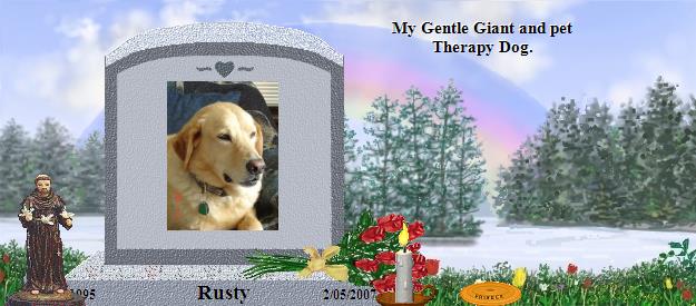 Rusty's Rainbow Bridge Pet Loss Memorial Residency Image