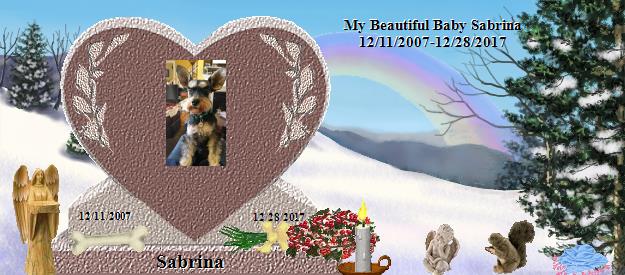 Sabrina's Rainbow Bridge Pet Loss Memorial Residency Image