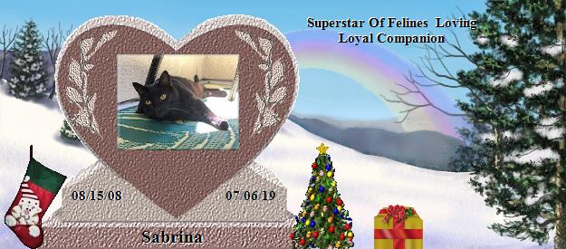 Sabrina's Rainbow Bridge Pet Loss Memorial Residency Image