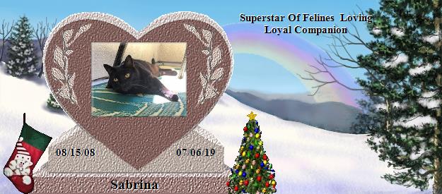 Sabrina's Rainbow Bridge Pet Loss Memorial Residency Image