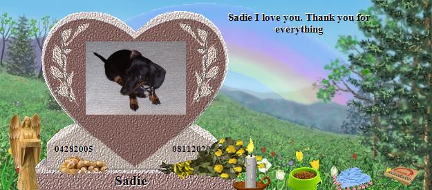 Sadie's Rainbow Bridge Pet Loss Memorial Residency Image