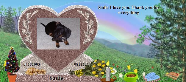 Sadie's Rainbow Bridge Pet Loss Memorial Residency Image