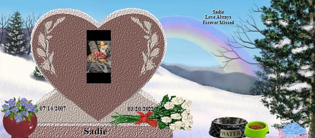 Sadie's Rainbow Bridge Pet Loss Memorial Residency Image