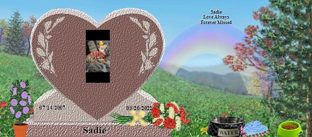 Sadie's Rainbow Bridge Pet Loss Memorial Residency Image
