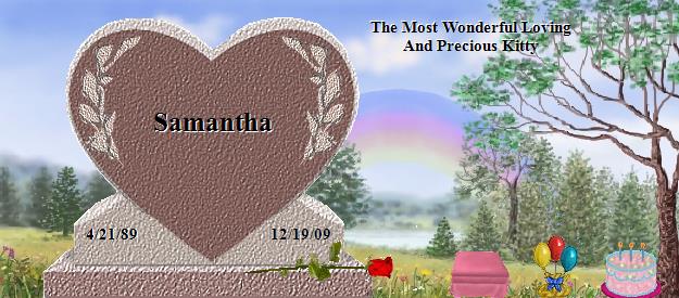 Samantha's Rainbow Bridge Pet Loss Memorial Residency Image