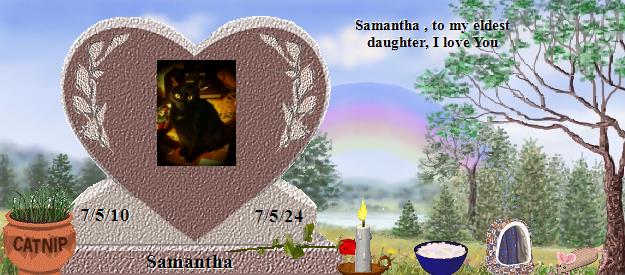 Samantha's Rainbow Bridge Pet Loss Memorial Residency Image