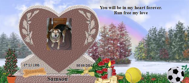 Samson's Rainbow Bridge Pet Loss Memorial Residency Image