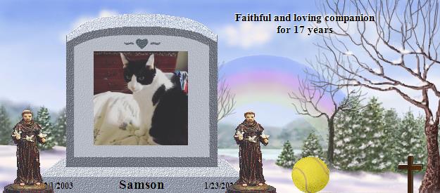 Samson's Rainbow Bridge Pet Loss Memorial Residency Image