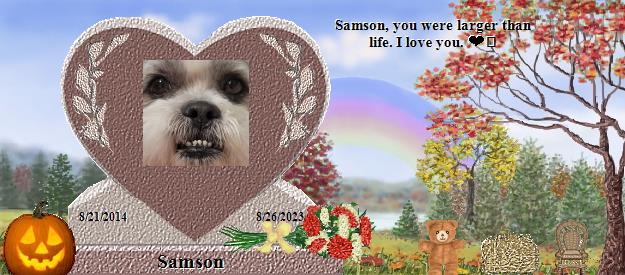 Samson's Rainbow Bridge Pet Loss Memorial Residency Image