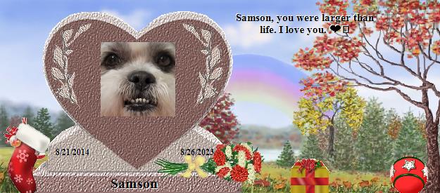 Samson's Rainbow Bridge Pet Loss Memorial Residency Image