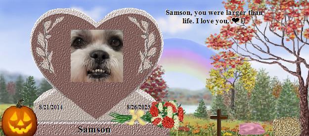 Samson's Rainbow Bridge Pet Loss Memorial Residency Image