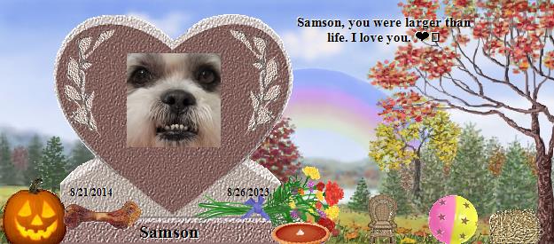 Samson's Rainbow Bridge Pet Loss Memorial Residency Image