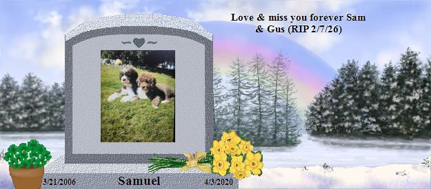 Samuel's Rainbow Bridge Pet Loss Memorial Residency Image