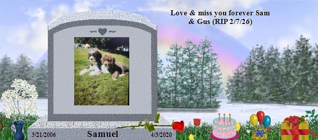 Samuel's Rainbow Bridge Pet Loss Memorial Residency Image