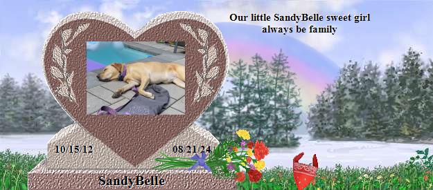 SandyBelle's Rainbow Bridge Pet Loss Memorial Residency Image