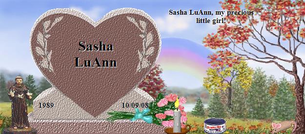 Sasha LuAnn's Rainbow Bridge Pet Loss Memorial Residency Image