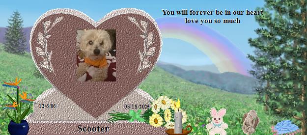 Scooter's Rainbow Bridge Pet Loss Memorial Residency Image