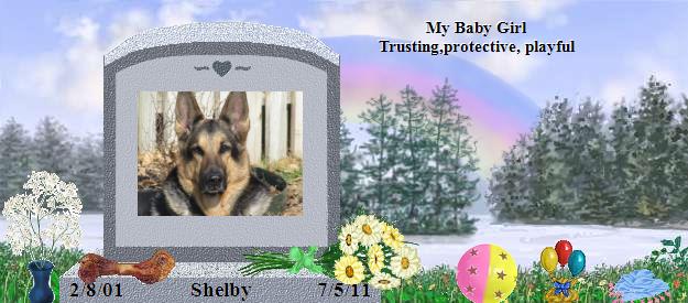 Shelby's Rainbow Bridge Pet Loss Memorial Residency Image