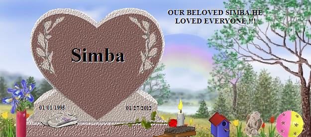 Simba's Rainbow Bridge Pet Loss Memorial Residency Image