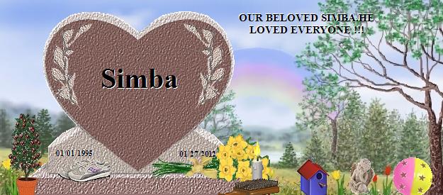 Simba's Rainbow Bridge Pet Loss Memorial Residency Image