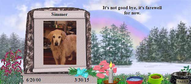 Simmer's Rainbow Bridge Pet Loss Memorial Residency Image