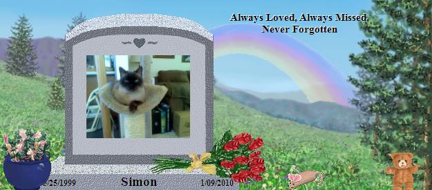 Simon's Rainbow Bridge Pet Loss Memorial Residency Image