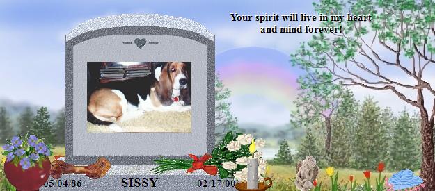 SISSY's Rainbow Bridge Pet Loss Memorial Residency Image