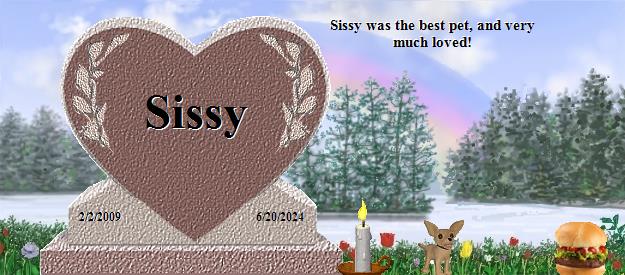 Sissy's Rainbow Bridge Pet Loss Memorial Residency Image