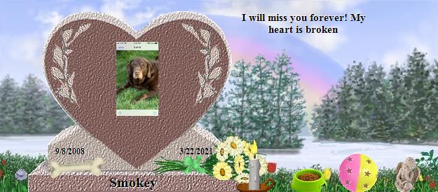 Smokey's Rainbow Bridge Pet Loss Memorial Residency Image