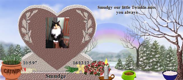 Smudge's Rainbow Bridge Pet Loss Memorial Residency Image
