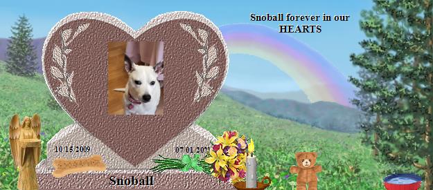 Snoball's Rainbow Bridge Pet Loss Memorial Residency Image