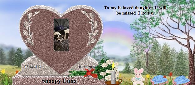 Snoopy Luna's Rainbow Bridge Pet Loss Memorial Residency Image