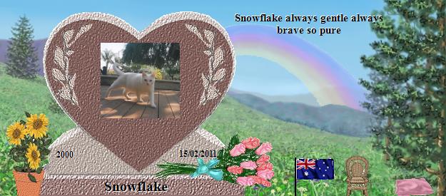 Snowflake's Rainbow Bridge Pet Loss Memorial Residency Image