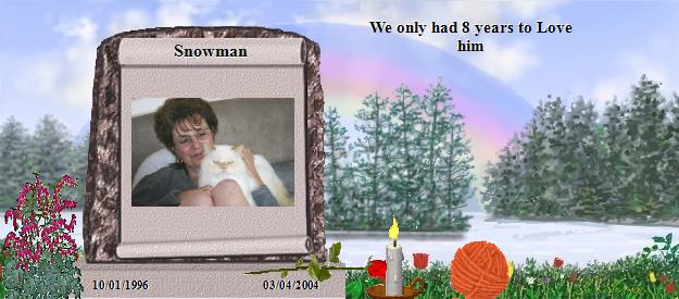 Snowman's Rainbow Bridge Pet Loss Memorial Residency Image